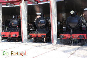 ポルトガルの蒸気機関車の博物館（エントロンカメント）